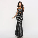Station Popular Style Female Lace Gauze Self-Cultivation Socialite Fan Dance President Style Toast Evening Dress-Outfit