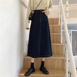 Cowim Skirt Skirt Female Spring Summer 2021 New Medium Long Bag Hip High Waist Slit Show Thin Versatile A-Word Skirt-Outfit