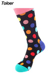 Classic Colorful Dot Printed Happy Socks Men Casual Combed Cotton Harajuku Socks Funny Crew Socks For