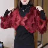 Tassel Korean Blouse Autumn Winter Fake Two Pieces Patchwork Women's Clothing Solid Color Casual Half High Collar