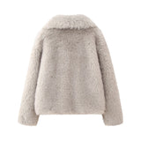 New Artificial Fur Effect Short Style Fashion Coat 4360240-Outfit
