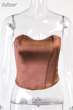 Summer Sexy Tube Tops Women Solid Sleeveless Slim Skinny Corset Cropped Top Casual Female Strapless Vest Elegant New
