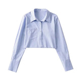 Women 2022 New Fashion Shirt Casual Oversized Jacket Coat Vintage Long Sleeve Female Cotton Outerwear Female Chic
