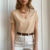 100% Cotton T Shirt Women Summer New Oversized Solid Basic Tees 9 Color Casual Loose Tshirt Korean O Neck Khaki
