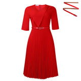 Women's Clothing 2025 Summer New Fashion Temperament V-Neck Solid Color Large-Size Pressure Fold African