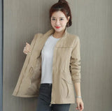 Windbreaker 2021 Autumn New Korean Wild Stand-Collar Short Jacket Female Student Windbreaker Coat Lining Plus Size