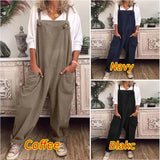 Solid Color Casual Mid Waist Retro Pocket Sleeveless Cotton Linen Lace-up