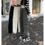 Casual Workwear Trousers Women's Early Autumn High-Waisted Thin Trousers Straight Broad-Legged