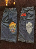 Baggy Jeans Y2K Original Hip-Hop Vintage Pattern Jeans Street Men Rest-Outfit