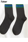 Stripe Gold Silver Silk Glitter Cute Funny Socks & hosiery Woman Sweet Harajuku Onion Japanese Restore Ancient