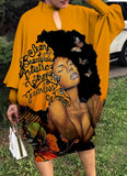 Orange Plus Size Character Print Oversize