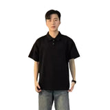 Short-Sleeved Men Polo Shirt Handsome Summer Hip Men's Shoulder Shirt Collar T-Shirt Niche Cotton