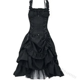 Lolita COS Gothic Slimming Irregular Design Strap Corset Dress