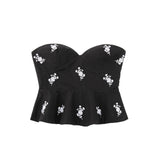 Autumn Flower Embroidered Poplin Blouse 0881034 Halter Skirt 0881404-Outfit
