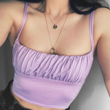 New 2020 Cute Purple Pink Camis Cop Tops Tank Tops Tees Off Shouler Cropped Top Sexy t shirt For Women Summer