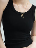 Ribbed Camisole with Padded Bust Women Sleeveless Undershirt Summer Solid Color Outerwear Concealing Side Cleavage-Outfit