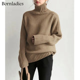 2022 Autumn Winter Loose Turtleneck Pullover Basic Warm Sweater for Women Korean Soft Kniited Solid Sweater