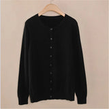 cardigan women spring plus size Solid color long sleeve short sweater coat female single-breasted casual tops jackets