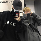 Tops Clothes Oversized Sweater Pullovers Winter Women Jumper Korean Fashion Knitwears Pull Femme Turtleneck Black Sweaters-Outfit