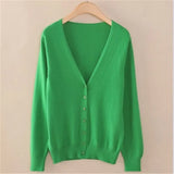 cardigan women spring plus size Solid color long sleeve short sweater coat female single-breasted casual tops jackets