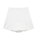 Women's Clothing 2025 Spring New Silk-Sense Texture Spliced Tight Body Clothes + Open-Fork Splicing Skirt