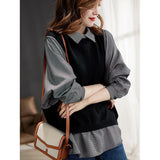 Women's Autumn 2025 New European Gaseuse Small Shirts Two High-Sleeved