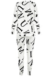 Letter Print Casual Shirt and Pants 2pc