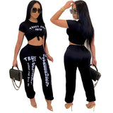 Sexy Pirnt Crop Top And Pant Two Piece