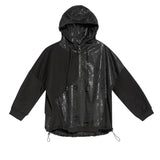 Loose Fit Printed Drawstring Sweatshirt New Hooded Long Sleeve Women Big Size Fashion Tide Spring Autumn 2023