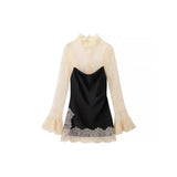Women's Sports Style Suture Decoration Tight Waist Double-Sided Trumpet Trousers Zippered Sweater