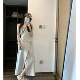 Vest Suit Female Light Style Casual Suit Sleeveless Top Half Dress