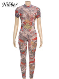 See Through Jumpsuit Women Backless Dragon Print Short Sleeve Fitness Activity Workout Overalls Slim Stretch Clubwear-Outfit