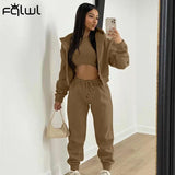 Winter Casual 3 Three Piece Set Tracksuit Sweatsuits For Women Outfits Long Sleeve Hoodie Top Baggy Pants Matching
