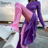 Y2K Korean Fashion Jogging Women Skinny Summer Green Tie Dye Print Plaid High Waisted Pants Casual Sport Leggings