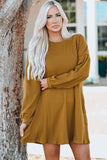 Waist Ribbed Round Neck