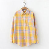 Style Plaid Shirts Women 2021 New Loose Design Blouse Lady Long Sleeve Blouses Cotton Casual Shirt Women Tops