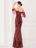 Sequin Strap Mermaid Long Evening