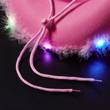 Feather Trim Cowboy Hats with Colorful LED Light Fun Club Party Disco Pink Cowgirl Hat for Women Men-Outfit