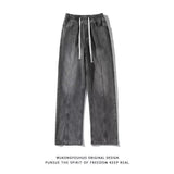 Jeans Men's Summer Style High Street Loose Wide Leg Trousers Tide Brand Casual Straight Overalls Trousers-Outfit