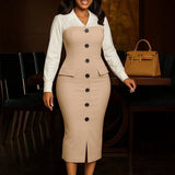 Women's New V-Neck Fashion Temperament Folds Elastic Temperament Elegant African