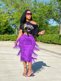 Solid Color Fringe Bodycon