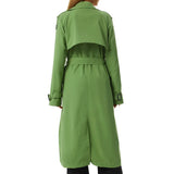 Women Double Breasted Long Trench Coat Fall Winter Clothes Classic Lapel Long Sleeve Windproof Overcoat with Belt Long Overcoat-Outfit