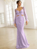 Cutout Mesh Flounce Sleeve