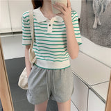 T-Shirts For Summer POLO Shirts 2025 New Thin Ice Silk Knitted Loose Short-Sleeved Thin