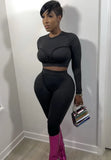 Party Sexy Fitted Crop Top and Pants 2PC