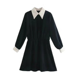 New Autumn Style Splicing Color Long-Sleeved Dress 9878184-Outfit