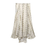 Women's Holiday Style Snake Print Irregular Wide Swing Skirt