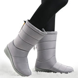 Women Boots Mid-Calf Down Boots Female Waterproof Ladies Snow Boots Girls Winter Shoes Woman Plush Insole Botas