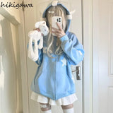 Sweatshirts Women 2023 Ropa Mujer Angel Wings Hooded Zipper Y2k Tops Casual Fashion Japanese Y2k Hoodie Clothes for Teens-Outfit