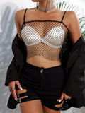 Toloer Type Hollow Fishing Net Drill Crop Short Open Back Slim Vest